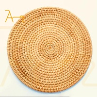 Hotel Restaurant Tischdekoration handgefertigt handgewebt Tee-Tasse Pad runde Platzmatten Platte Matte natürliche Vietnam Rattan-Unterlage
