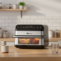 Freidora de Aire Anbolife de 10L con Doble Cesta, 2400W, Pantalla Táctil, 8 Ajustes Preestablecidos, Acero Inoxidable, Cocina sin Aceite, DUAL COOK SYNC FINISH OEM ODM