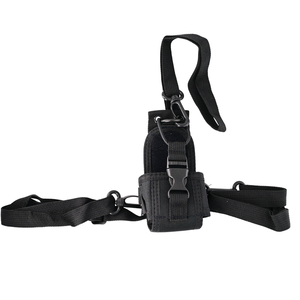 Bolsa táctica ligera de nailon negra para walkie-talkie, correa de hombro, riñonera, funda para radio, soporte, arnés, bolsa colgante - Product Image 6