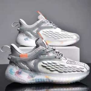 Chaussures de course respirantes en mesh pour hommes, style décontracté à talon bas, pour la marche, nouvelle tendance 2024 - Product Image 2