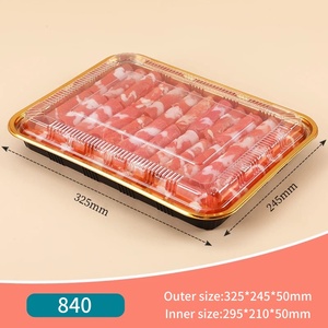 Boîtes en plastique pour sushis <span class=keywords><strong>de</strong></span> qualité alimentaire 840 Gold avec couvercle pour emballages <span class=keywords><strong>de</strong></span> bento, <span class=keywords><strong>de</strong></span> viande, <span class=keywords><strong>de</strong></span> collations, <span class=keywords><strong>livraison</strong></span> à emporter - Product Image 2