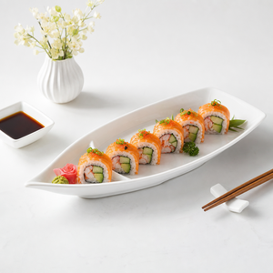Assiette de service unique <span class=keywords><strong>en</strong></span> mélamine <span class=keywords><strong>en</strong></span> forme de <span class=keywords><strong>bateau</strong></span>, multi-compartiments, avec logo personnalisé <span class=keywords><strong>pour</strong></span> la restauration, les restaurants et la <span class=keywords><strong>vaisselle</strong></span> d'hôtel - Product Image 1