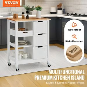 Rolling Storage <b>Kitchen</b> <b>Island</b> Cart with Drawer & Shelves Wheel-Based Cabinet for Efficient <b>Kitchen</b> Organization - Product Image 2