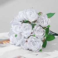 OKAY Ruban de satin blanc pré-fait pour roses éternelles, accessoires de bricolage pour fleurs éternelles faites à la main, pour la couture et l'emballage