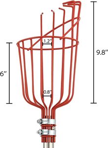 Tige télescopique légère en aluminium et acier inoxydable de 1,4 m à 4 m pour cueilleur de fruits avec panier, vente en gros personnalisée - Product Image 4