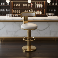 Chaise de salle à manger moderne en acier inoxydable et cuir PU, réglable en hauteur, chaise de luxe pour la maison, les événements commerciaux et les banquets