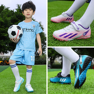 Zapatos de Fútbol para Niños con Cierre de Velcro, Parte Superior Sintética, Suela de Goma, Unisex, para Entrenamiento de Primavera y Partidos - Product Image 3