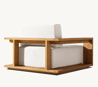 Chaise longue d'extérieur moderne LUXORA en teck - Écologique et résistante aux UV pour jardin, terrasse, hôtel et complexe hôtelier