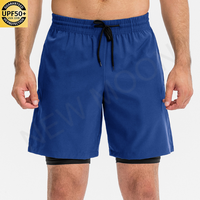 Short gris 2 en 1 pour hommes Short de compression double couche Short respirant pour hommes Sports Gym Running