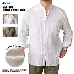 <span class=keywords><strong>Camicia</strong></span> Casual da Uomo in Lino a Maniche Lunghe Personalizzata Shinesia, Blusa in Lino Puro Oversize, <span class=keywords><strong>Camicia</strong></span> in Cotone e Lino <span class=keywords><strong>per</strong></span> Uomo - Product Image 2