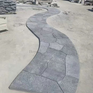 Dalles de basalte finition granit, dalle de pierre flamme, motif irrégulier, pavé, revêtement de sol, dalles de granit noir flammé pour <span class=keywords><strong>extérieur</strong></span> - Product Image 2