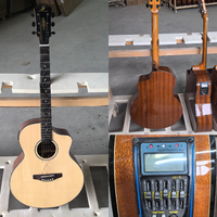 Guitare semi-acoustique professionnelle LC-5 en épicéa massif brillant avec micro égaliseur, 41 pouces, modèle cutaway, livraison directe usine, vente en gros