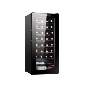 Refroidisseur de vin 32 bouteilles d'une capacité de 93L Réfrigérateur électrique autoportant en acier inoxydable pour bar, cuisine, usage domestique ou hôtel - Product Image 2
