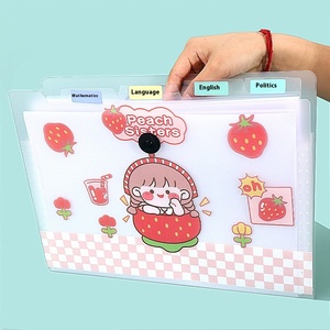 Graziosa cartella per Notebook multistrato per studenti di bambina 12 Grid PP Clip per organo impermeabile semplice sacchetto per organo in carta di prova trasparente - Product Image 6