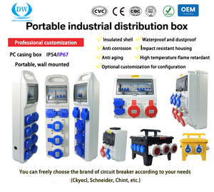 IP67 chống thấm nước, chống bụi, chống cháy công nghiệp ổ cắm hộp, 2P 63 + MCB 1P 16A + năm lỗ ổ cắm - Product Image 4