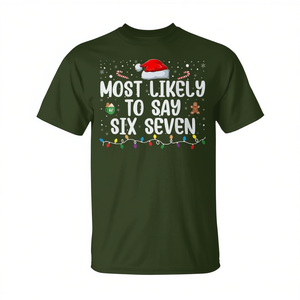 Camiseta con meme navideño de la frase 'Más probable de decir seis siete' - Product Image 2