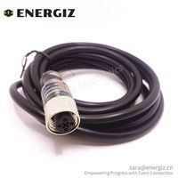 Insert de connecteur m12 d'approvisionnement d'usine femelle 4 broches avec indicateur led avec câble 2M
