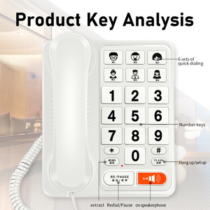 Điện thoại dành cho người cao tuổi có nút bấm lớn Điện thoại loa dành cho người cao tuổi Nút cảm ứng khuếch đại Điện thoại cố định dành cho người già có số - Product Image 3