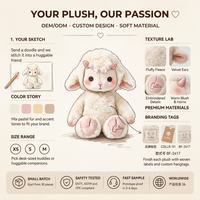 Peluches personnalisées OEM, peluche agneau moelleuse avec sachet aromatique apaisant intégré, poupée en peluche au design personnalisé, cadeau de marque, certifié CE