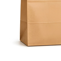 Sacs en papier kraft personnalisés avec poignée découpée, sacs de transport pour la vente à emporter et l'emballage de détail
