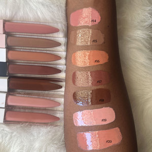 Boîte d'emballage personnalisée pour gloss liquide transparent, vente en gros, gloss végétalien brillant, mat, longue tenue, effet repulpant, brun foncé - Product Image 1