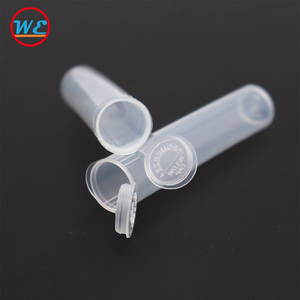 Child Resistant Plastic Tube Packaging Pop Top PP Clear hinged lip container 73x14mm