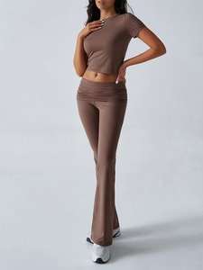 Conjunto de Dos Piezas para Mujer <span class=keywords><strong>Shein</strong></span> 2026, Top Sexy y <span class=keywords><strong>Pantalones</strong></span> <span class=keywords><strong>Cortos</strong></span> Deportivos, Estilo Casual, Color Sólido, Ajustado, para Yoga - Product Image 2