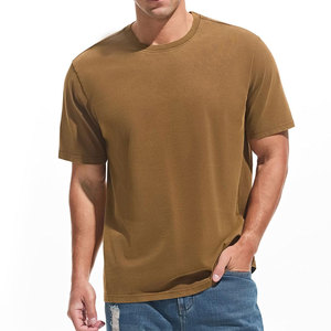 Collection été pour hommes, t-shirt en coton surdimensionné, couleur unie, col rond simple, coupe ajustée, vêtements décontractés sur mesure, t-shirts pour hommes - Product Image 1