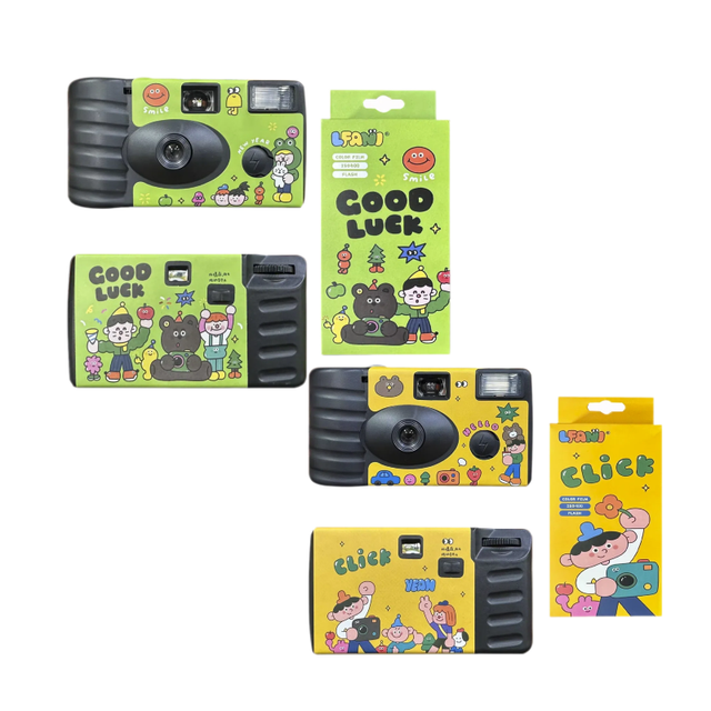 X604 Wholesale Disposable Camera 35mm Film Digital Cute Cartoon Logo Printed With Flash Single Use