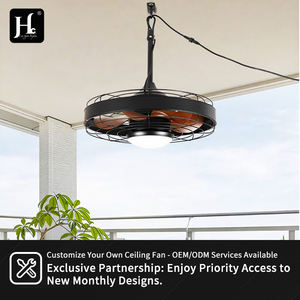 20-Inch 5 Blade <b>Ceiling</b> <b>Fan</b> <b>with</b> <b>Remote</b> <b>Control</b> ABS Metal Blades IP44 for Indoor & Outdoor Garden Decorative Use US Plug - Product Image 3