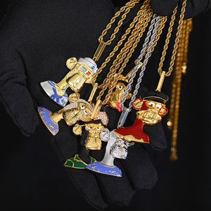 Collier pendentif singe de la metaverse en émail plaqué or 18 carats, bijoux tendance Y2K pour hommes et femmes - Product Image 3