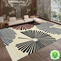 Tapis Moderne Abstrait Fabriqué à la Machine, Anti-Peluchage, Extra Épais, à Poil Moyen, Écologique, Adapté aux Animaux de Compagnie, pour Salon et Prière