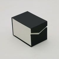 Boîtes à montres en carton haut de gamme personnalisées en gros, à couvercle rabattable, rectangulaires, avec doublure en flanelle abricot et emballage pour montres connectées avec dorure à chaud