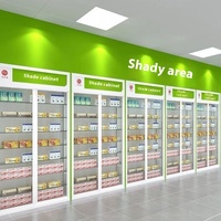 Armoire à pharmacie occidentale de style moderne personnalisée avec porte en verre de prescription présentoir de pharmacie et ombre d'étagère de médicament