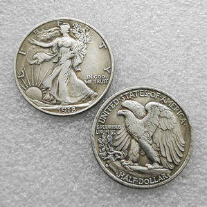 Monete commemorative da mezzo dollaro degli Stati Uniti Walking Liberty del 1918-P, S, D, regali, decorazioni per la casa - Product Image 3