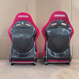 Sièges baquet de course universels inclinables et réglables Lowmax en tissu, fabriqués en fibre de verre et fibre de carbone, 30 kg/paire, noir/personnalisé pour voiture - Product Image 3