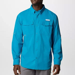 Polo boutonné en micro-polyester Fly, de haute qualité, en nylon uni, dos ouvert, chemise de pêche personnalisée avec impression sur mesure. - Product Image 1