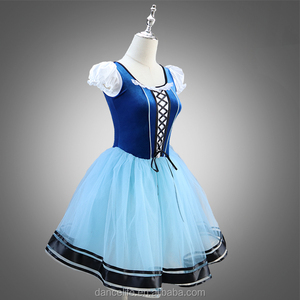 DL037 Tutu de ballet romantique pour enfant avec tulle bleu Jupe de costume de ballet <span class=keywords><strong>classique</strong></span> Robe tutu de <span class=keywords><strong>danse</strong></span> lyrique - Product Image 2
