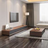 Meuble TV moderne de luxe en bois d'hévéa avec rangement, écologique et durable, pour téléviseurs de 65 pouces et plus, idéal pour le salon