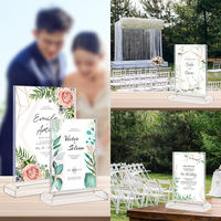Porte-affiche transparent A6 Présentoir de menu de table Support de bureau en plastique double face pour bureau à domicile Fête de mariage Restaurants