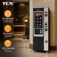 Distributeur automatique de café chaud TCN-Y700 avec lecteur de cartes, paiement par billets et pièces, préparation express en 45 secondes (grains à tasses) pour le lieu de travail