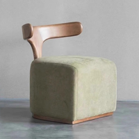Fauteuil d'appoint moderne de forme unique, rembourré, en bois massif, avec accoudoir unique, pour salon, hôtel et villa