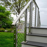Balustrade de balcon en câble HIMOWAY facile à installer, en acier inoxydable satiné et noir