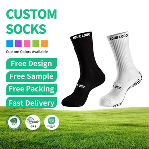 Chaussettes de football pour hommes de haute qualité, antidérapantes, à motif personnalisé, avec logo sur le revers, chaussettes de sport de football - Product Image 1