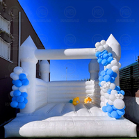 Château gonflable tout blanc de mariage, maison blanche de rebond, château sautant gonflable de videur