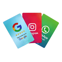 Tarjeta de Membresía NFC RFID de PVC para Redes Sociales con Chip NTAG213, Código QR y Código de Barras Resistentes al Agua