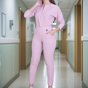 Conjuntos de Uniformes Médicos Gloriousln de Diseño Personalizado Antiarrugas de Poliéster/Rayón/Spandex de Manga Larga para Mujer al por Mayor - Product Image 2