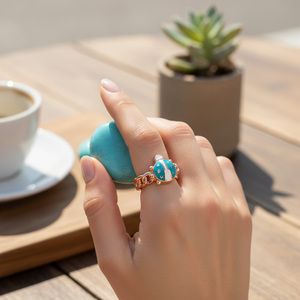 Turquoise Colorful Enamel Ladybug Design <b>Adjustable</b> <b>Ring</b> Wholesale 925 <b>Silver</b> <b>Sterling</b> Jewelry - Product Image 3