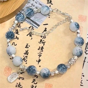 Bracelets de Charme Élastiques en Perles de Pierre Bijoux de Mode, Opale Bleue Papillon <span class=keywords><strong>Clair</strong></span> de <span class=keywords><strong>Lune</strong></span> pour Femmes - Product Image 6
