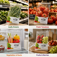 Sac d'emballage personnalisé pour légumes, sac auto-adhésif en OPP, pour produits frais, qualité alimentaire, transparent, refermable, pour la laitue